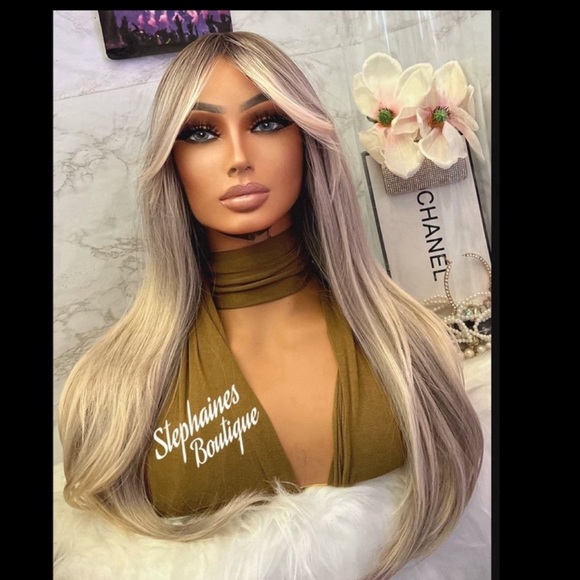 Human Hair Blended Bang Wig